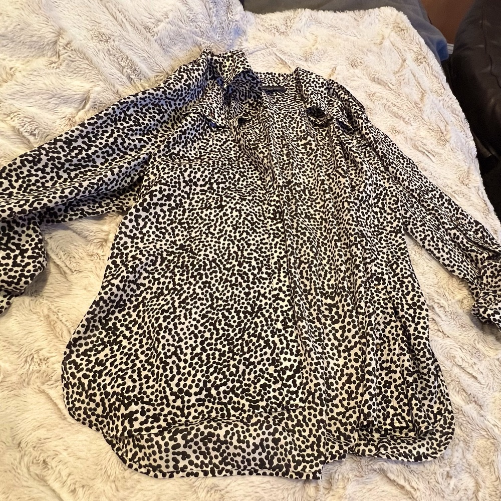 Jones New York leopard blouse large guc